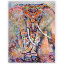 Floral Indian Elephant Tapestry