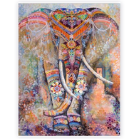 Floral Indian Elephant Tapestry