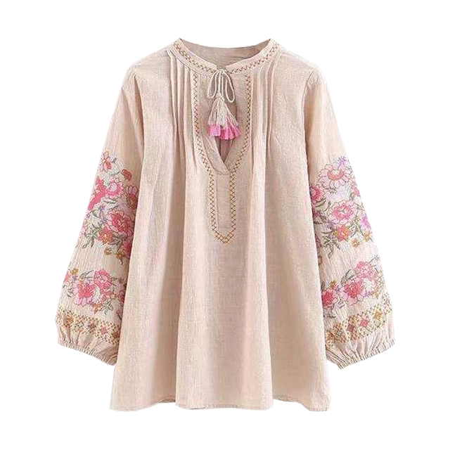 Front Tasseled Floral Lantern Top