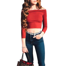 Off-Shoulder Long Sleeve Crop Top