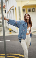 Oversized Floral Denim Jacket