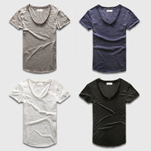 Deep V-Scoop Neck T-Shirt