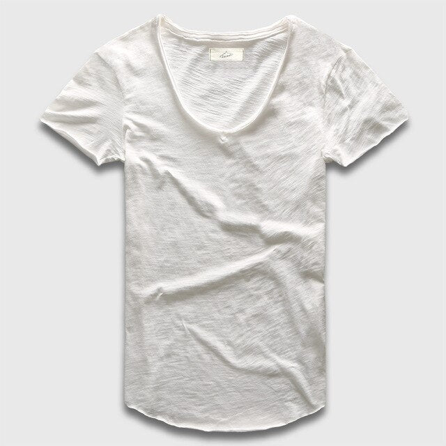 Deep V-Scoop Neck T-Shirt