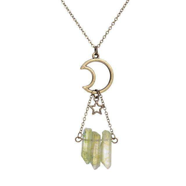Moon & Stars Aura Quartz Necklace -  Free People - Bohochic - Music Festival