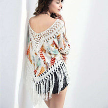 Crochet Feather Poncho -  Free People - Bohochic - Music Festival