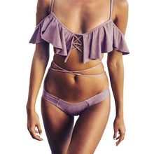 Ruffle Bandeau Bikini - Mindful Bohemian