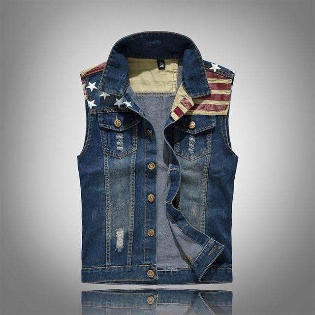 Men's Noble American Ripped Denim Vest,mens,Mindful Bohemian,Mindful Bohemian
