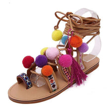 Handmade Pom Pom Sandals -  Free People - Bohochic - Music Festival