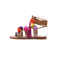 Handmade Pom Pom Sandals -  Free People - Bohochic - Music Festival