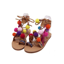Handmade Pom Pom Sandals -  Free People - Bohochic - Music Festival