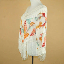 Crochet Feather Poncho -  Free People - Bohochic - Music Festival
