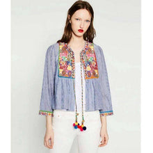 Pom Embroidered Boho Top - Mindful Bohemian