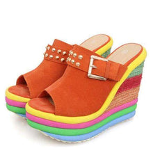 Rainbow Wedges,shoes,Mindful Bohemian,Mindful Bohemian