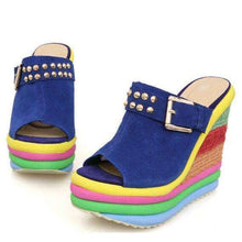 Rainbow Wedges,shoes,Mindful Bohemian,Mindful Bohemian