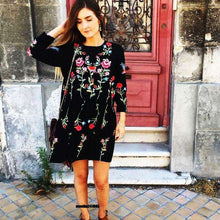 Floral Embroidered Straight Dressdress