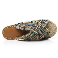 Handmade Straw Slippers -  Free People - Bohochic - Music Festival