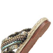 Handmade Straw Slippers -  Free People - Bohochic - Music Festival