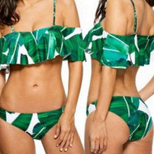 Palm Leaf Bandeau Bikini,swim,[product_vender],Mindful Bohemian