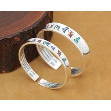 Handcrafted 999 Silver Bangle Tibetan OM Mani Padme Hum Bangle -  Free People - Bohochic - Music Festival