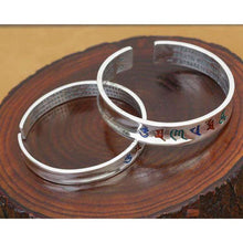 Handcrafted 999 Silver Bangle Tibetan OM Mani Padme Hum Bangle -  Free People - Bohochic - Music Festival