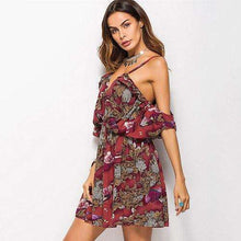 Shoulderless Bell Sleeve Floral Dreams Mini Dress,dress,Mindful Bohemian,Mindful Bohemian