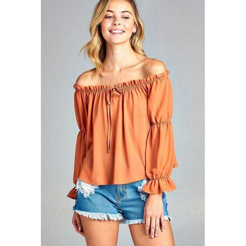 Melise Front Tie Cold Shoulder Toptop