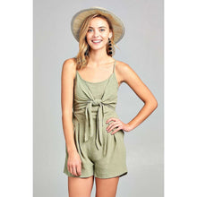 Front Tie Open Back Tank Romperromper