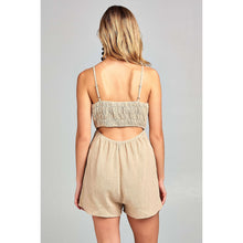 Front Tie Open Back Tank Romperromper