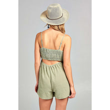 Front Tie Open Back Tank Romperromper