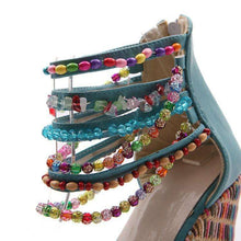 Beaded Multi Color Wedge Heels -  Free People - Bohochic - Music Festival