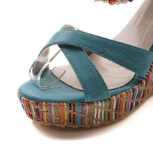 Beaded Multi Color Wedge Heels -  Free People - Bohochic - Music Festival