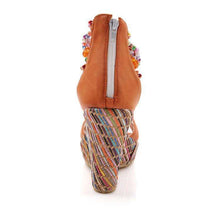 Beaded Multi Color Wedge Heels -  Free People - Bohochic - Music Festival