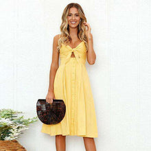 Knot Front Button Up Summer Sun Dress,,Mindful Bohemian,Mindful Bohemian