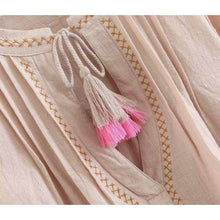 Front Tasseled Floral Lantern Toplong sleeves