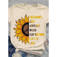 Freedom Sunflower Peace Sign Hippie Topshirt