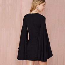 Flared Bell Sleeve Black Mini Dress -  Free People - Bohochic - Music Festival