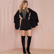 Flared Bell Sleeve Black Mini Dress -  Free People - Bohochic - Music Festival