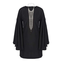 Flared Bell Sleeve Black Mini Dress -  Free People - Bohochic - Music Festival