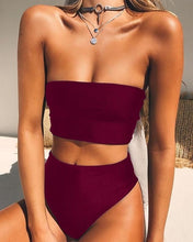 High Waist Bandeau Bikini Set