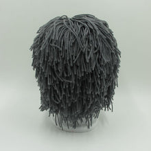 Mens Hand Knitted Beard and Hair Beanie Hat