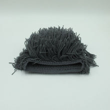 Mens Hand Knitted Beard and Hair Beanie Hat