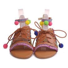 Boho Poms Gladiator Sandals