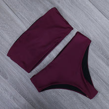 High Waist Bandeau Bikini Set