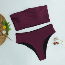 High Waist Bandeau Bikini Set