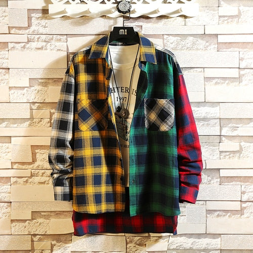 Colorful Lattice Long Sleeves