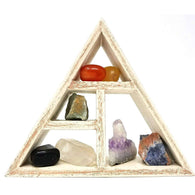 Chakra Crystals, Healing Stones and Grid Shelf Set Holder Kitcrystal