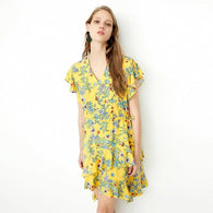 Flora Butterfly Sleeves Dress
