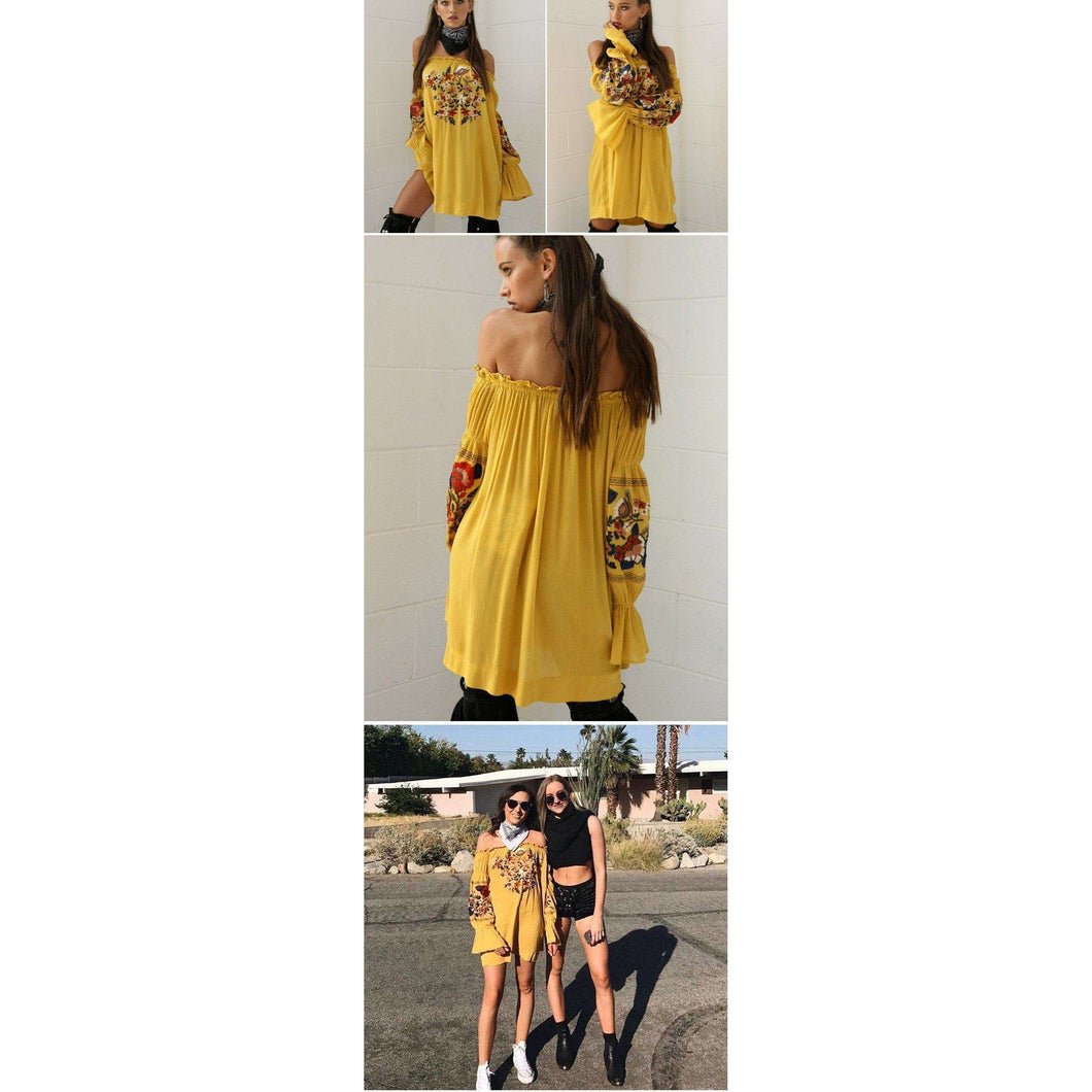 Sunflower Embroidered Dress free people boho chic | Everything Bohemian | Mindful Bohemian Shop Sunflower Embroidered Dress free people boho chic | Everything Bohemian | Mindful Bohemian Shop