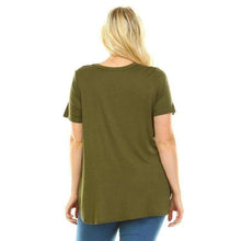 Women's Plus Size Lace Up Short Sleeve Top,Top,[product_vender],Mindful Bohemian