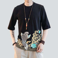 Men's Casual Fish Art Topmens